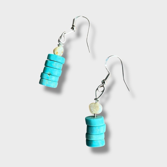 Turquoise Dangle Earrings - Picture 4 of 4